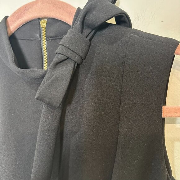 Calvin Klein Bow Neck Sleeveless Sheath Dress Size 6P Black Career Work - Picture 2 of 8